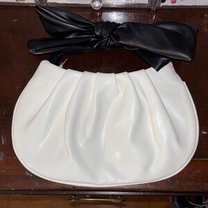 SHEIN Black and White Clutch with Bow